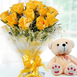 Yellow Roses Flowers Bouquet 