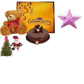 Christmas Gift- Teddy Cake n Chocolates 