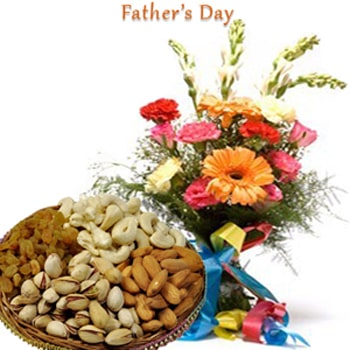 Seasonal Flowers n dry fruits combo