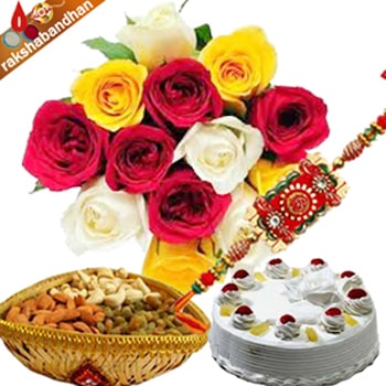 Rakhi with Dryfruits and Cake 