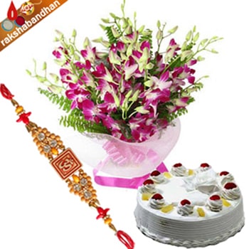 Orchids and Pineapple Cake for Rakhi 