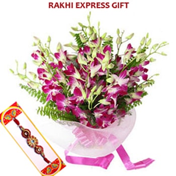 Rakhi with Orchids Sameday