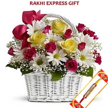 Rakhi Basket Of Flower Gift 