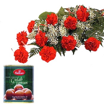 Janmashtami-Red Carnations and Jammun 