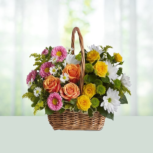 Basket of 15 Mix Flowers 