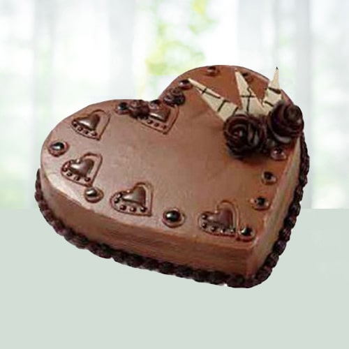 Heart Shape Eggless Chocolate Cake