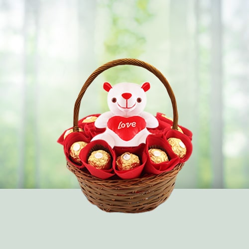 Ferrero Rocher Basket with Teddy 