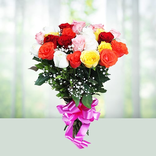 Flowers Bouquet of 15 Mix Roses 