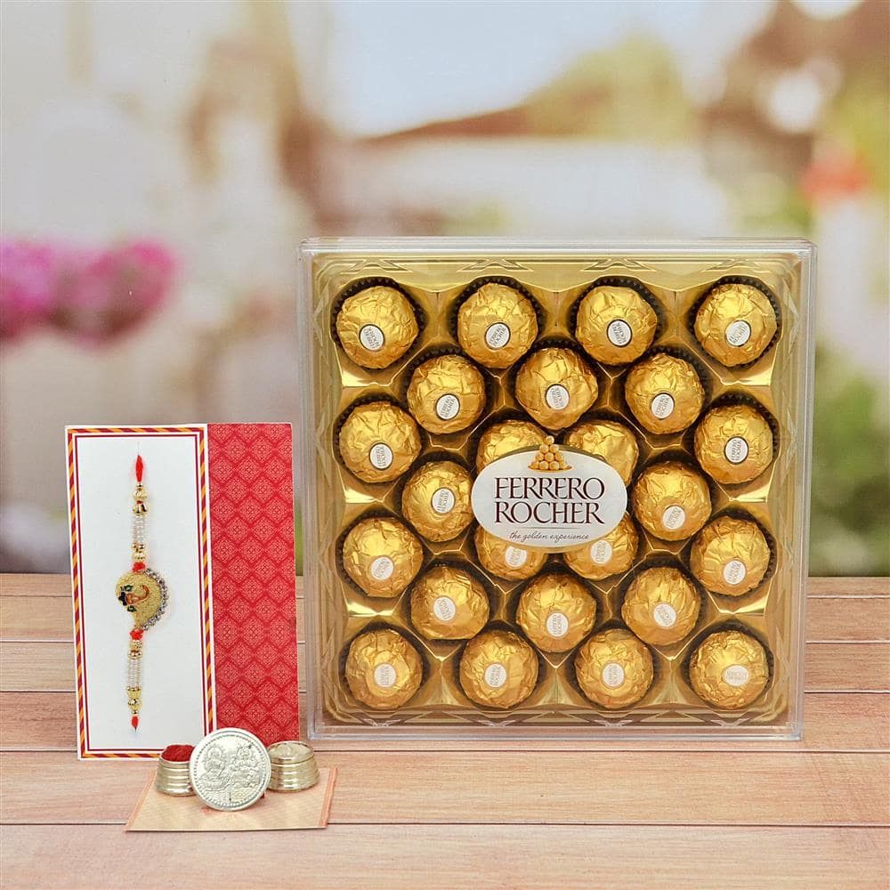 Exclusive Rakhi N 24 pieces Ferrero rocher Chocolate. 