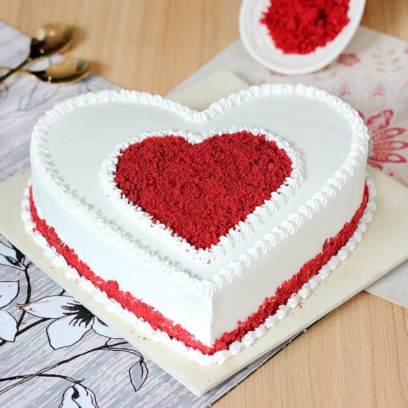 Heart Shape luxury red velvet cake