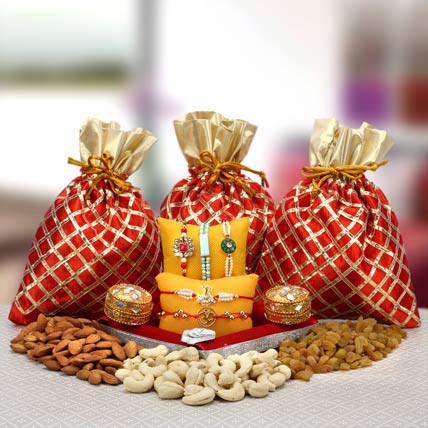 Traditional Rakhi and Dryfruit Hamper