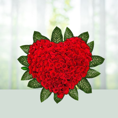 Radiant Red Heart shape flowers 