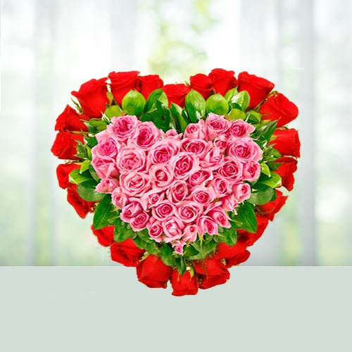 Lovable Heart Flowers Basket 